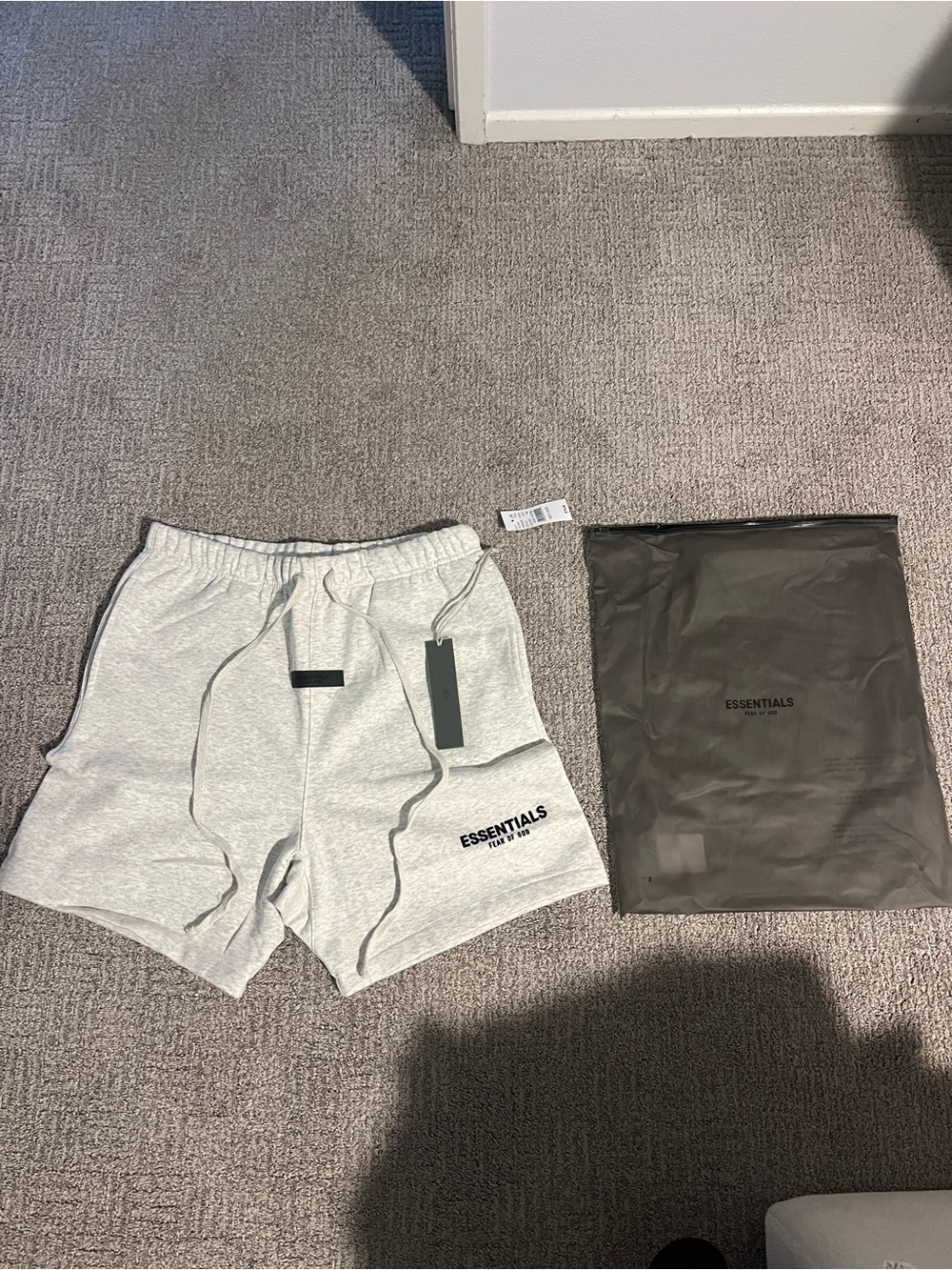 ESSENTIALS Men’s Light Gray Athletic Shorts